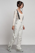 Купить Полукомбинезон утепленный женский зимний горнолыжный белого цвета 7601Bl, фото 6