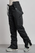 Купить Полукомбинезон утепленный женский зимний горнолыжный черного цвета 7601Ch, фото 9