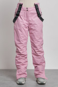 Купить Полукомбинезон утепленный женский зимний горнолыжный розового цвета 7601R, фото 10