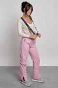 Купить Полукомбинезон утепленный женский зимний горнолыжный розового цвета 7601R, фото 18