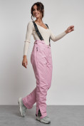 Купить Полукомбинезон утепленный женский зимний горнолыжный розового цвета 7601R, фото 21
