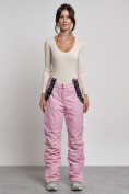 Купить Полукомбинезон утепленный женский зимний горнолыжный розового цвета 7601R, фото 5