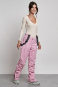 Купить Полукомбинезон утепленный женский зимний горнолыжный розового цвета 7601R, фото 7