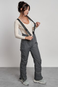Купить Полукомбинезон утепленный женский зимний горнолыжный серого цвета 7601Sr, фото 17