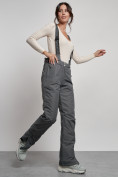 Купить Полукомбинезон утепленный женский зимний горнолыжный серого цвета 7601Sr, фото 21
