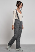 Купить Полукомбинезон утепленный женский зимний горнолыжный серого цвета 7601Sr, фото 3