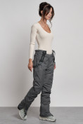 Купить Полукомбинезон утепленный женский зимний горнолыжный серого цвета 7601Sr, фото 8