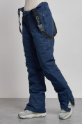 Купить Полукомбинезон утепленный женский зимний горнолыжный темно-синего цвета 7601TS, фото 5