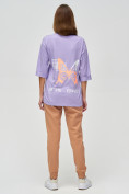 Купить Женские футболки с надписями фиолетового цвета 76025F, фото 2
