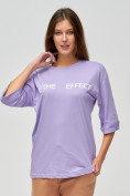 Купить Женские футболки с надписями фиолетового цвета 76025F, фото 3