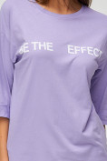 Купить Женские футболки с надписями фиолетового цвета 76025F, фото 4