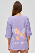 Купить Женские футболки с надписями фиолетового цвета 76025F, фото 5