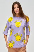 Купить Женские футболки с надписями фиолетового цвета 76028F, фото 3