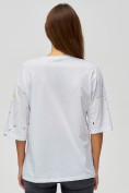 Купить Женские футболки с надписями белого цвета 76029Bl, фото 5