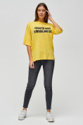 Купить Женские футболки с надписями желтого цвета 76029J