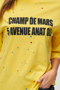 Купить Женские футболки с надписями желтого цвета 76029J, фото 3