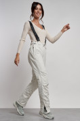 Купить Полукомбинезон утепленный женский зимний горнолыжный белого цвета 7602Bl, фото 21