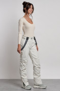 Купить Полукомбинезон утепленный женский зимний горнолыжный белого цвета 7602Bl, фото 7