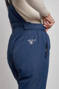 Купить Полукомбинезон утепленный женский зимний горнолыжный темно-синего цвета 7602TS, фото 12