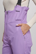 Купить Полукомбинезон с высокой посадкой женский зимний фиолетового цвета 7605F, фото 11