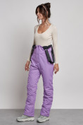 Купить Полукомбинезон с высокой посадкой женский зимний фиолетового цвета 7605F, фото 21