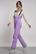 Купить Полукомбинезон с высокой посадкой женский зимний фиолетового цвета 7605F, фото 5