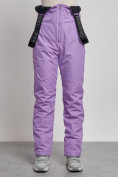 Купить Полукомбинезон с высокой посадкой женский зимний фиолетового цвета 7605F, фото 7