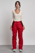 Купить Полукомбинезон утепленный женский зимний горнолыжный красного цвета 7607Kr, фото 15