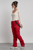 Купить Полукомбинезон утепленный женский зимний горнолыжный красного цвета 7607Kr, фото 16