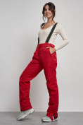 Купить Полукомбинезон утепленный женский зимний горнолыжный красного цвета 7607Kr, фото 20