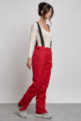 Купить Полукомбинезон утепленный женский зимний горнолыжный красного цвета 7607Kr, фото 6