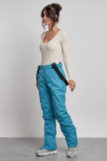 Купить Полукомбинезон утепленный женский зимний горнолыжный синего цвета 7607S, фото 6