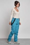 Купить Полукомбинезон утепленный женский зимний горнолыжный синего цвета 7607S, фото 7