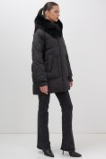 Купить Куртка зимняя женская с мехом и капюшоном тренд черного цвета 7608Ch, фото 21