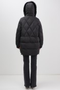 Купить Куртка зимняя женская с мехом и капюшоном тренд черного цвета 7608Ch, фото 22
