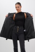 Купить Куртка зимняя женская с мехом и капюшоном тренд черного цвета 7608Ch, фото 15