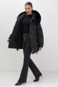 Купить Куртка зимняя женская с мехом и капюшоном тренд черного цвета 7608Ch, фото 17