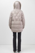 Купить Куртка зимняя женская с мехом и капюшоном тренд светло-коричневого цвета 7608SK, фото 12