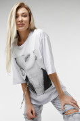 Купить Женские футболки с принтом белого цвета 76098Bl, фото 2