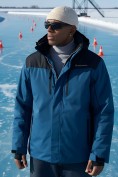 Купить Горнолыжная куртка мужская зимняя синего цвета 7611S, фото 3