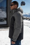 Купить Горнолыжная куртка мужская зимняя темно-серого цвета 7612TC, фото 4