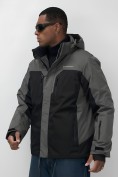 Купить Горнолыжная куртка мужская зимняя темно-серого цвета 7612TC, фото 9