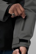 Купить Горнолыжная куртка мужская зимняя темно-серого цвета 7612TC, фото 11