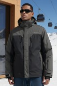 Купить Горнолыжная куртка мужская зимняя темно-серого цвета 7612TC, фото 2