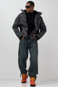 Купить Горнолыжная куртка мужская зимняя темно-серого цвета 7617TC, фото 12