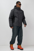 Купить Горнолыжная куртка мужская зимняя темно-серого цвета 7617TC, фото 17