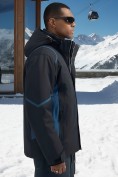 Купить Горнолыжная куртка мужская зимняя темно-синего цвета 7617TS, фото 4