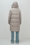 Купить Пальто зимнее утепленное с капюшоном женское бежевого цвета 7618B, фото 23