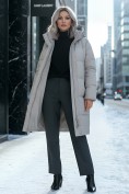 Купить Пальто зимнее утепленное с капюшоном женское бежевого цвета 7618B, фото 5