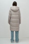 Купить Пальто зимнее утепленное с капюшоном женское бежевого цвета 7618B, фото 9
